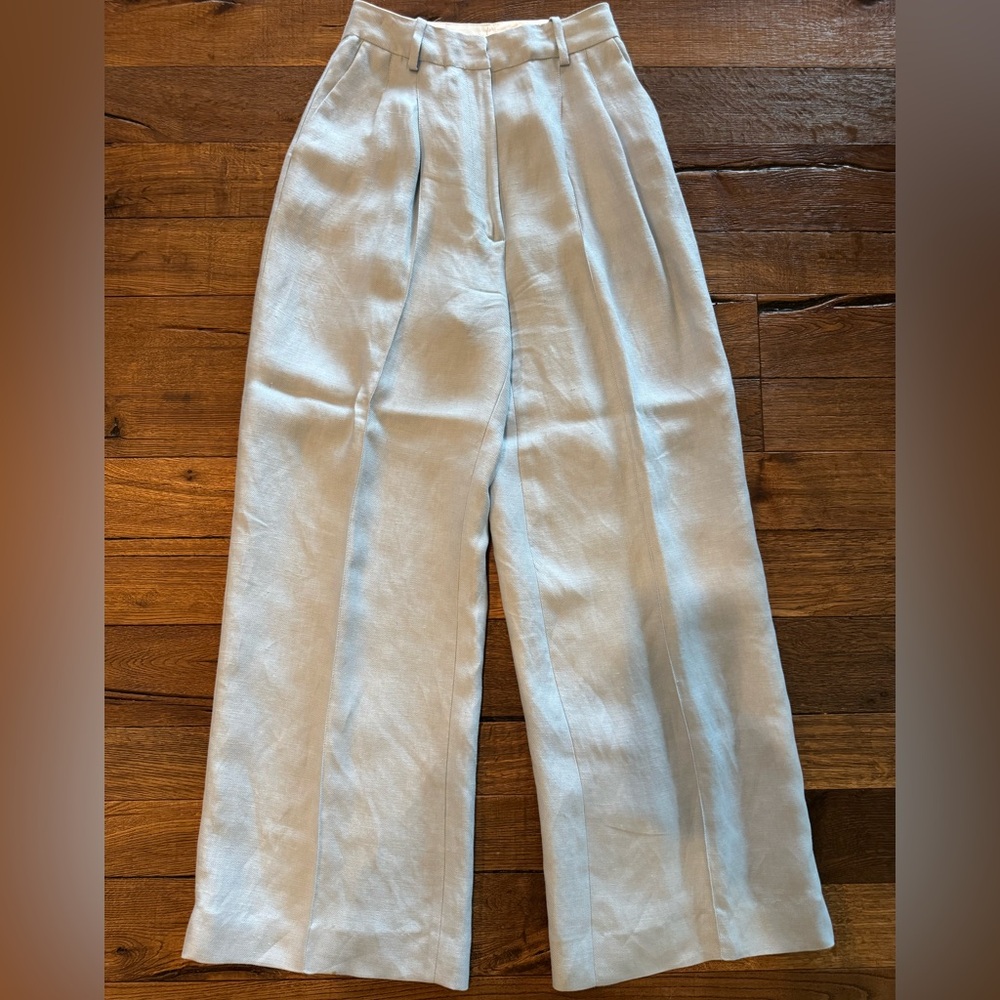 Loulou Studio linen trousers light blue